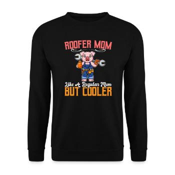 Maman couvreuse comme une maman régulière mais plus cool - Sweat-shirt Unisexe - noir - Devant - Alina (178cm) & Michal (187cm)