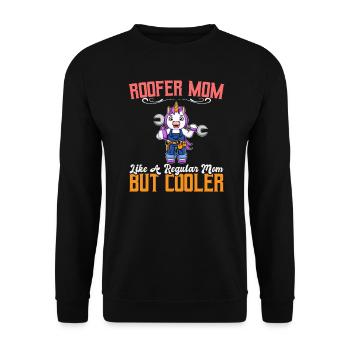 Maman couvreuse comme une maman régulière mais plus cool - Sweat-shirt Unisexe - noir - Devant - Alina (178cm) & Michal (187cm)