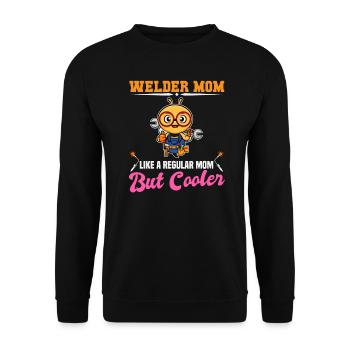 Maman soudeuse comme une maman régulière mais plus cool - Sweat-shirt Unisexe - noir - Devant - Alina (178cm) & Michal (187cm)