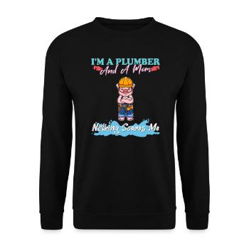 Je suis plombier et maman rien ne me fait peur - Sweat-shirt Unisexe - noir - Devant - Alina (178cm) & Michal (187cm)