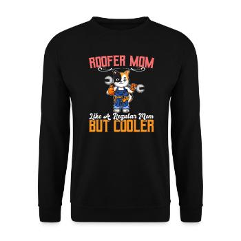 Maman couvreuse comme une maman régulière mais plus cool - Sweat-shirt Unisexe - noir - Devant - Alina (178cm) & Michal (187cm)
