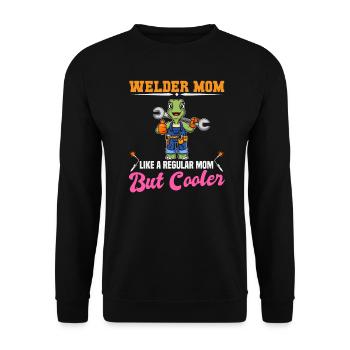 Maman soudeuse comme une maman régulière mais plus cool - Sweat-shirt Unisexe - noir - Devant - Alina (178cm) & Michal (187cm)