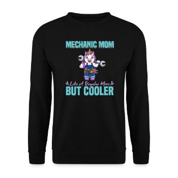 Mechanic Mom Like A Regualr Mom But Cooler - Unisex Pullover - Schwarz - Vorne - Alina (178cm) & Michal (187cm)