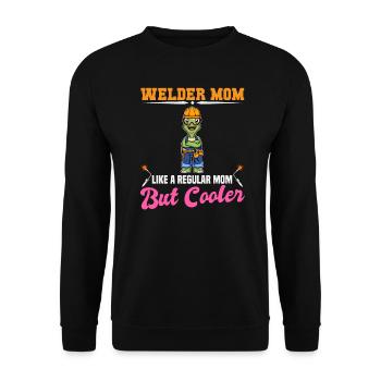 Maman soudeuse comme une maman régulière mais plus cool - Sweat-shirt Unisexe - noir - Devant - Alina (178cm) & Michal (187cm)
