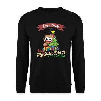 Cher Père Noël Ma sœur l’a fait frères et sœurs Noël - Sweat-shirt Unisexe - noir - Devant - Alina (178cm) & Michal (187cm)