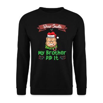 Cher Père Noël Mon frère l’a fait Frères et sœurs Noël - Sweat-shirt Unisexe - noir - Devant - Alina (178cm) & Michal (187cm)