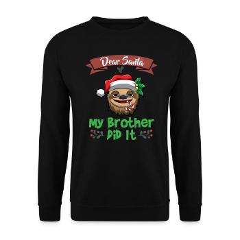 Cher Père Noël Mon frère l’a fait Frères et sœurs Noël - Sweat-shirt Unisexe - noir - Devant - Alina (178cm) & Michal (187cm)