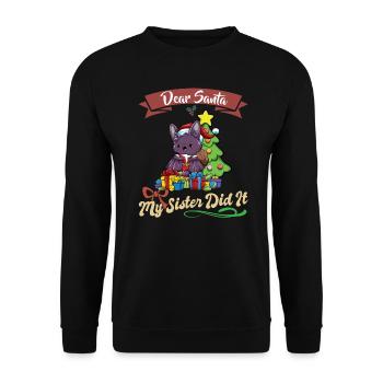 Cher Père Noël Ma sœur l’a fait frères et sœurs Noël - Sweat-shirt Unisexe - noir - Devant - Alina (178cm) & Michal (187cm)