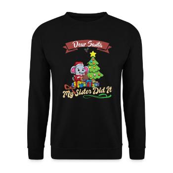 Cher Père Noël Ma sœur l’a fait frères et sœurs Noël - Sweat-shirt Unisexe - noir - Devant - Alina (178cm) & Michal (187cm)