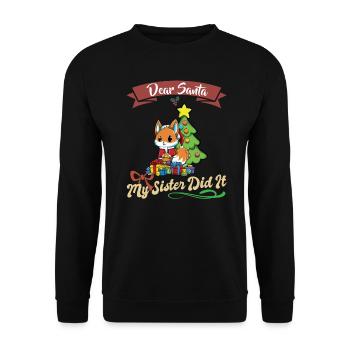 Cher Père Noël Ma sœur l’a fait frères et sœurs Noël - Sweat-shirt Unisexe - noir - Devant - Alina (178cm) & Michal (187cm)