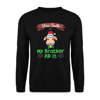 Cher Père Noël Mon frère l’a fait Frères et sœurs Noël - Sweat-shirt Unisexe - noir - Devant - Alina (178cm) & Michal (187cm)