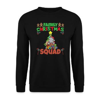 Family Matching Christmas Squad X-Mas Holidays - Unisex Pullover - Schwarz - Vorne - Alina (178cm) & Michal (187cm)