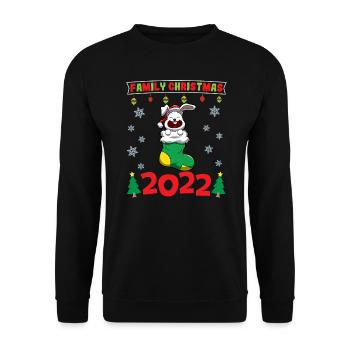 Noël en famille 2022 Drôle d’amoureux de Noël assorti - Sweat-shirt Unisexe - noir - Devant - Alina (178cm) & Michal (187cm)