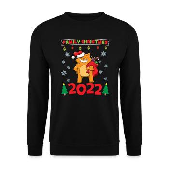Family Christmas 2022 Funny Matching Xmas Lover - Unisex Pullover - Schwarz - Vorne - Alina (178cm) & Michal (187cm)