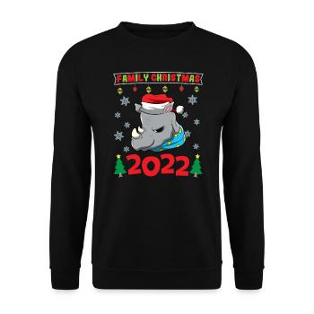 Noël en famille 2022 Drôle d’amoureux de Noël assorti - Sweat-shirt Unisexe - noir - Devant - Alina (178cm) & Michal (187cm)