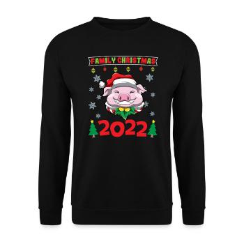 Noël en famille 2022 Drôle d’amoureux de Noël assorti - Sweat-shirt Unisexe - noir - Devant - Alina (178cm) & Michal (187cm)