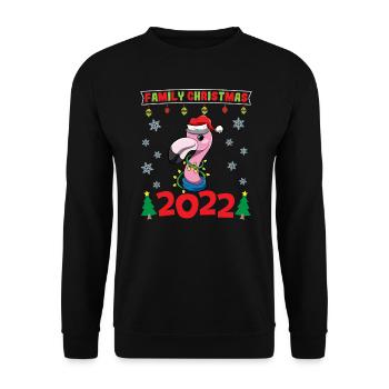 Noël en famille 2022 Drôle d’amoureux de Noël assorti - Sweat-shirt Unisexe - noir - Devant - Alina (178cm) & Michal (187cm)