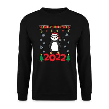 Noël en famille 2022 Drôle d’amoureux de Noël assorti - Sweat-shirt Unisexe - noir - Devant - Alina (178cm) & Michal (187cm)