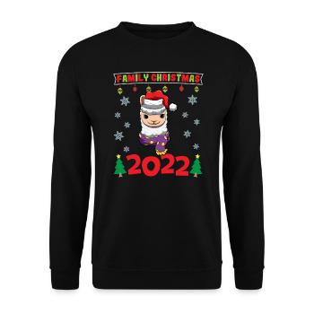 Noël en famille 2022 Drôle d’amoureux de Noël assorti - Sweat-shirt Unisexe - noir - Devant - Alina (178cm) & Michal (187cm)