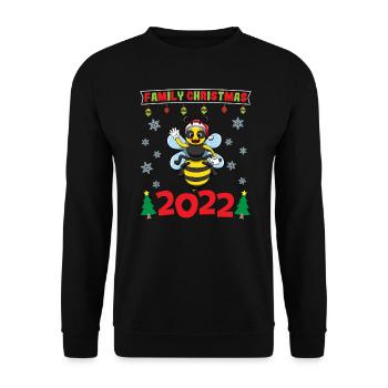 Family Christmas 2022 Funny Matching Xmas Lover - Unisex Sweatshirt - black - Front - Alina (178cm) & Michal (187cm)