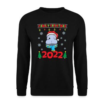 Noël en famille 2022 Drôle d’amoureux de Noël assorti - Sweat-shirt Unisexe - noir - Devant - Alina (178cm) & Michal (187cm)
