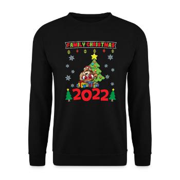 Family Christmas 2022 Funny Matching Xmas Lover - Unisex Sweatshirt - black - Front - Alina (178cm) & Michal (187cm)