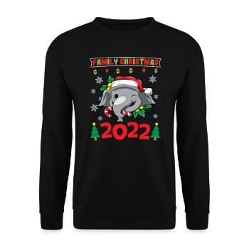 Noël en famille 2022 Drôle d’amoureux de Noël assorti - Sweat-shirt Unisexe - noir - Devant - Alina (178cm) & Michal (187cm)