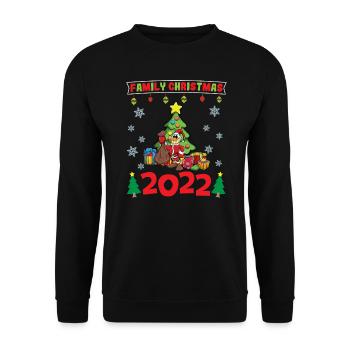 Noël en famille 2022 Drôle d’amoureux de Noël assorti - Sweat-shirt Unisexe - noir - Devant - Alina (178cm) & Michal (187cm)
