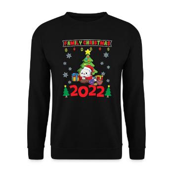 Noël en famille 2022 Drôle d’amoureux de Noël assorti - Sweat-shirt Unisexe - noir - Devant - Alina (178cm) & Michal (187cm)
