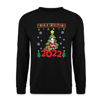 Noël en famille 2022 Drôle d’amoureux de Noël assorti - Sweat-shirt Unisexe - noir - Devant - Alina (178cm) & Michal (187cm)