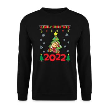 Noël en famille 2022 Drôle d’amoureux de Noël assorti - Sweat-shirt Unisexe - noir - Devant - Alina (178cm) & Michal (187cm)