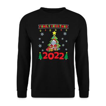 Noël en famille 2022 Drôle d’amoureux de Noël assorti - Sweat-shirt Unisexe - noir - Devant - Alina (178cm) & Michal (187cm)