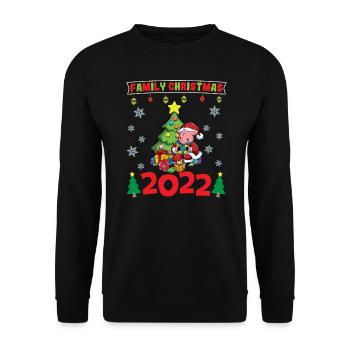 Noël en famille 2022 Drôle d’amoureux de Noël assorti - Sweat-shirt Unisexe - noir - Devant - Alina (178cm) & Michal (187cm)