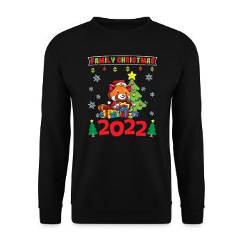Noël en famille 2022 Drôle d’amoureux de Noël assorti - Sweat-shirt Unisexe - noir - Devant - Alina (178cm) & Michal (187cm)