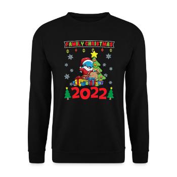Noël en famille 2022 Drôle d’amoureux de Noël assorti - Sweat-shirt Unisexe - noir - Devant - Alina (178cm) & Michal (187cm)