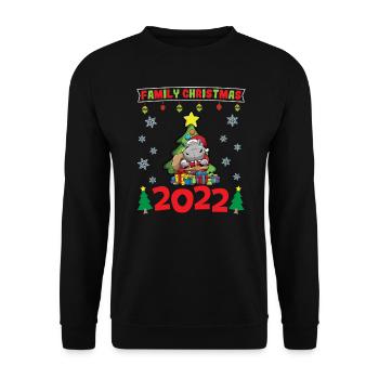 Noël en famille 2022 Drôle d’amoureux de Noël assorti - Sweat-shirt Unisexe - noir - Devant - Alina (178cm) & Michal (187cm)