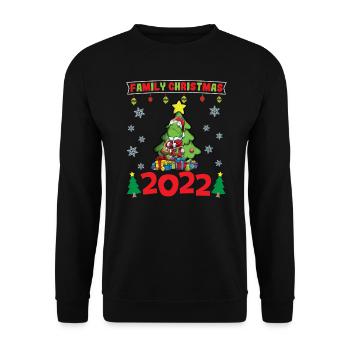 Noël en famille 2022 Drôle d’amoureux de Noël assorti - Sweat-shirt Unisexe - noir - Devant - Alina (178cm) & Michal (187cm)