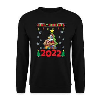 Noël en famille 2022 Drôle d’amoureux de Noël assorti - Sweat-shirt Unisexe - noir - Devant - Alina (178cm) & Michal (187cm)