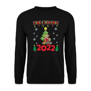 Noël en famille 2022 Drôle d’amoureux de Noël assorti - Sweat-shirt Unisexe - noir - Devant - Alina (178cm) & Michal (187cm)