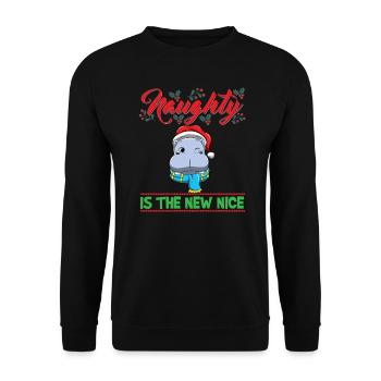 Coquin est le nouveau Noël de Noël Nice - Sweat-shirt Unisexe - noir - Devant - Alina (178cm) & Michal (187cm)