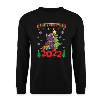 Noël en famille 2022 Drôle d’amoureux de Noël assorti - Sweat-shirt Unisexe - noir - Devant - Alina (178cm) & Michal (187cm)