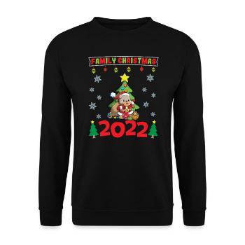 Noël en famille 2022 Drôle d’amoureux de Noël assorti - Sweat-shirt Unisexe - noir - Devant - Alina (178cm) & Michal (187cm)