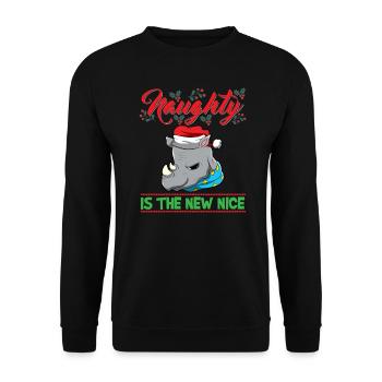 Coquin est le nouveau Noël de Noël Nice - Sweat-shirt Unisexe - noir - Devant - Alina (178cm) & Michal (187cm)
