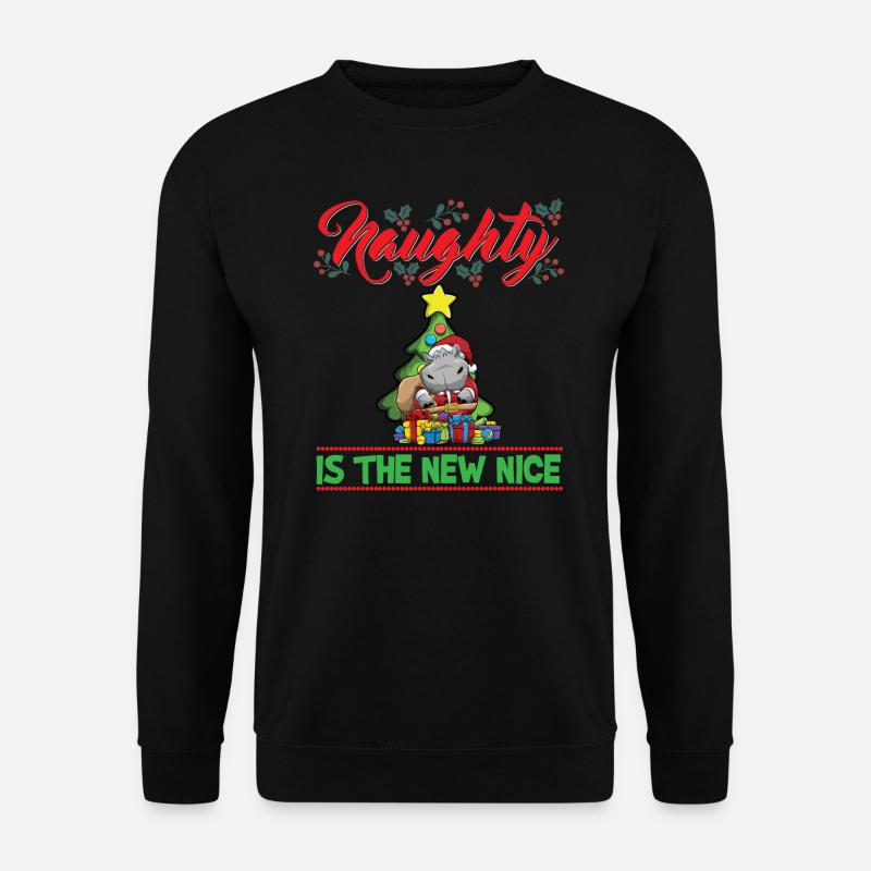 Naughty Is The New Nice Christmas Santa Xmas - Unisex Pullover - Schwarz