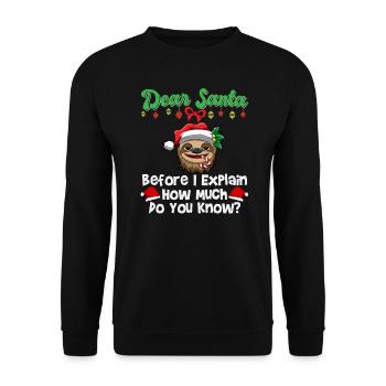 Cher Père Noël avant que j’explique combien savez-vous - Sweat-shirt Unisexe - noir - Devant - Alina (178cm) & Michal (187cm)