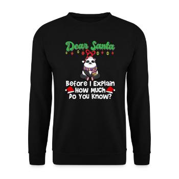 Cher Père Noël avant que j’explique combien savez-vous - Sweat-shirt Unisexe - noir - Devant - Alina (178cm) & Michal (187cm)