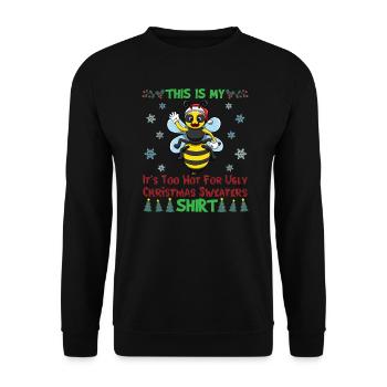 This Is My It's Too Hot For Ugly Christmas Sweater - Unisex Sweatshirt - black - Front - Alina (178cm) & Michal (187cm)