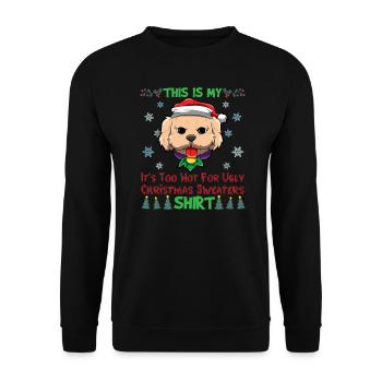 This Is My It's Too Hot For Ugly Christmas Sweater - Unisex Sweatshirt - black - Front - Alina (178cm) & Michal (187cm)