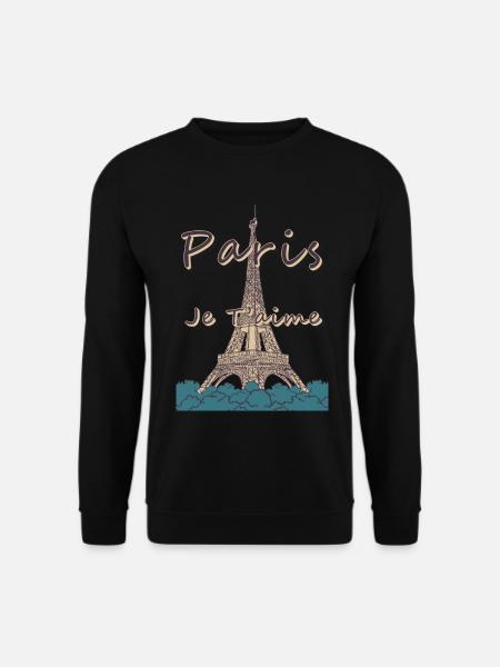 Eiffelturm Bonjour Paris Liebe Fahrrad Liebe aus F - Unisex Pullover - Schwarz