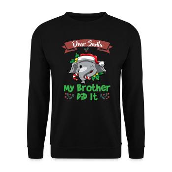 Cher Père Noël Mon frère l’a fait Frères et sœurs Noël - Sweat-shirt Unisexe - noir - Devant - Alina (178cm) & Michal (187cm)